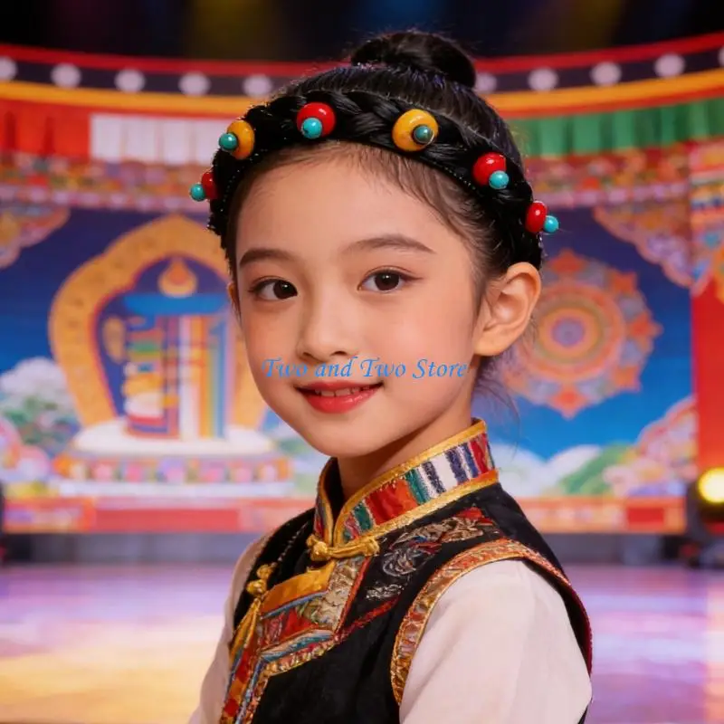 

HX6F Стильное женское украшение для волос с акцентами бирюзы и янтаря