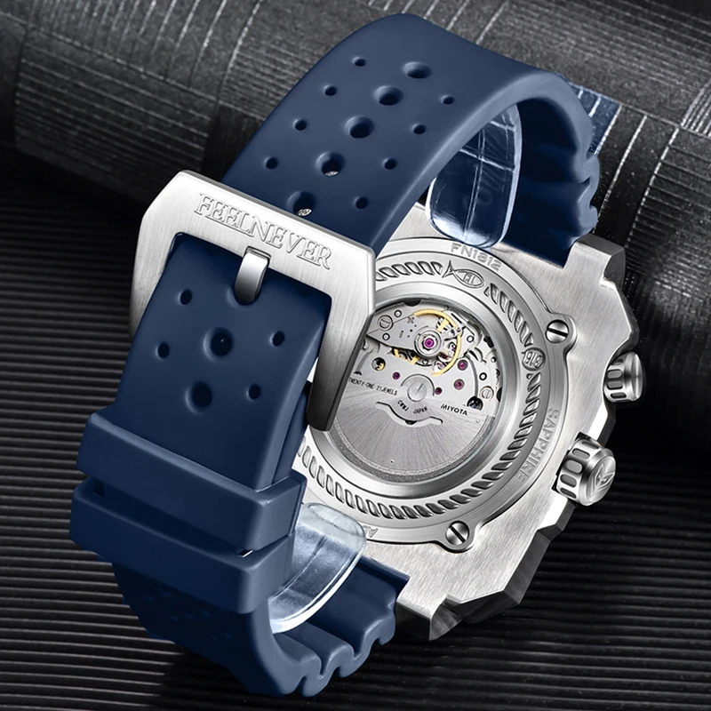 FEELNEVER 2026 Automatic Mens Watch LIGE Luxury Mechanical Watches Men 300M Waterproof MIYOTA 8215 316L Steel Wristwatches Reloj view 3