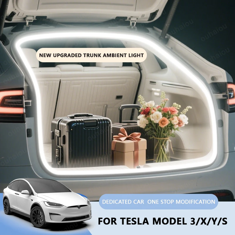 

FOR TESLA MODEL X/S Model 3 trunk light modification light Atmosphere lights White warm white Rear Trunk LED Light Bar