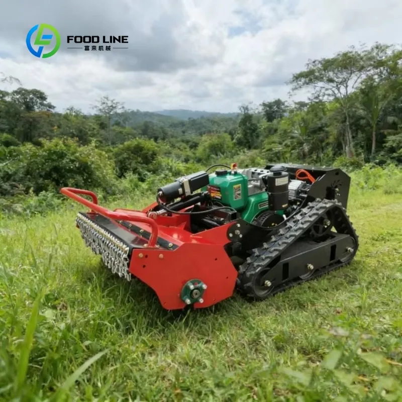 Custom Intelligent Remote-controlled Self-propelled Lawn Mower Crawler-type Farm All-terrain Grass Cutting Machine