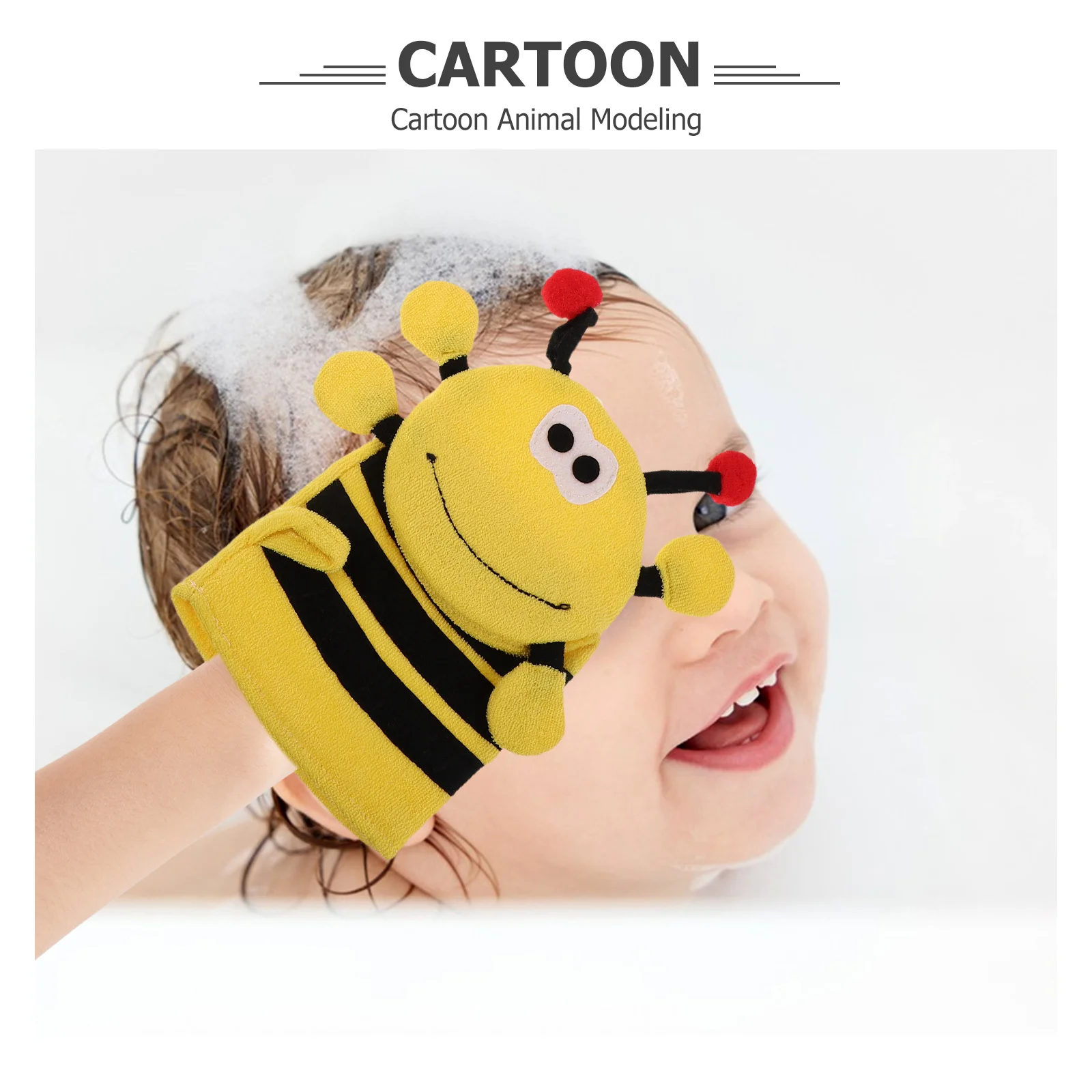 5 قطع من ألعاب حمام الأطفال: قفازات غسيل مقشرة للأطفال على شكل حيوان، قفازات استحمام للاستحمام وقفازات حمام للأطفال والسفر #3