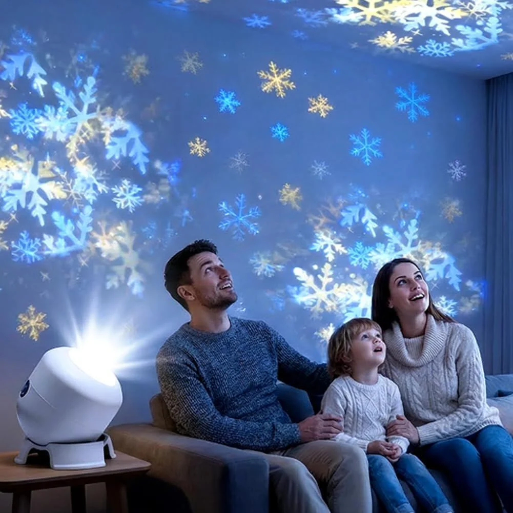 360° Rotating Starry Ocean Projection Night Light Dynamic Projector Decorative Lamp Ocean Themed Projection Light Christmas Gift