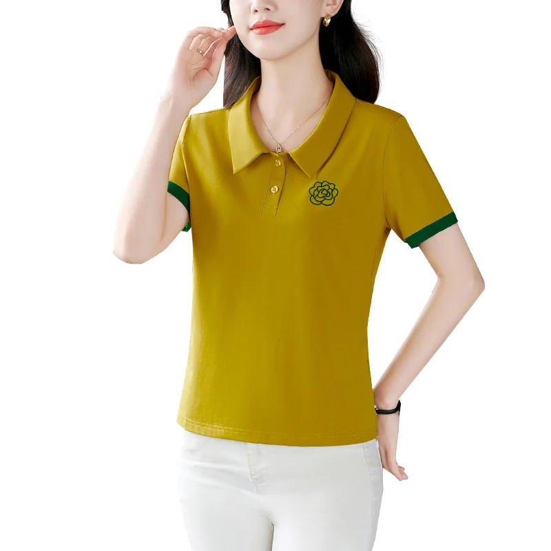 POLO de algodón de manga corta para mujer, camiseta de Golf, camisetas de tendencia, ropa juvenil, jerséis de lujo, 2024