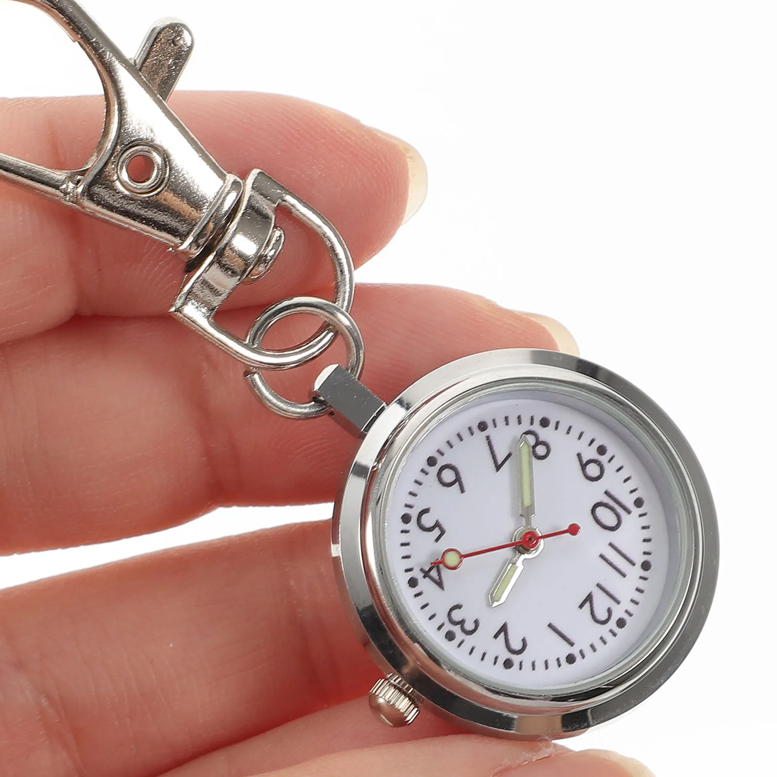 

Big Dial Pocket Watch Luminous Pointer Lightweight Keychain Watch For Students Nurses Kids Portable Timepiece Gift Key Ring