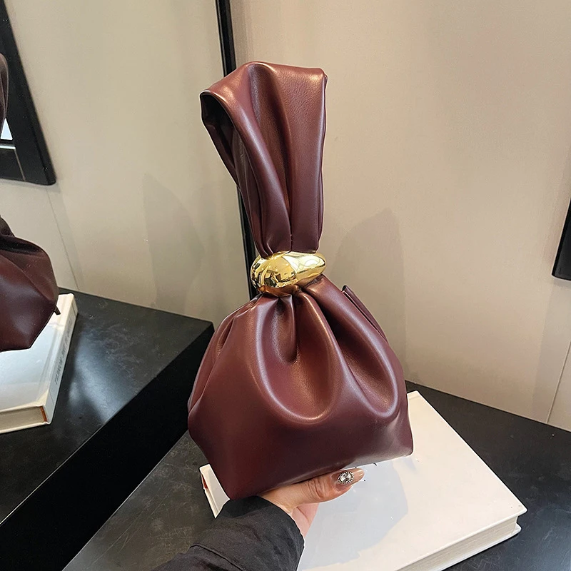 Design Mini PU Leahter Underarm Bags for Women 2024 Fashion Designer Female Retro Shoulder Bag Handbags and Purses