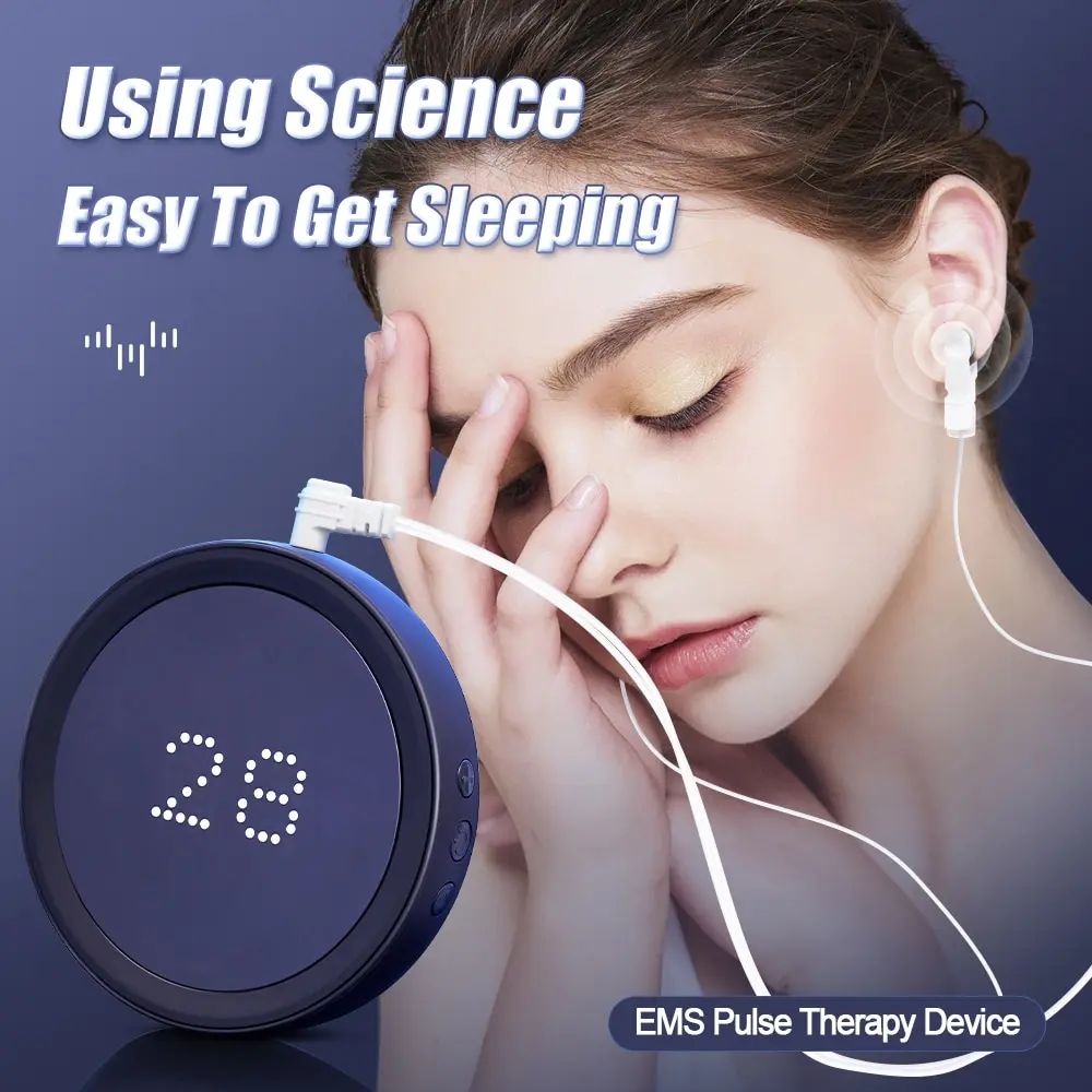 CES Insomnia Pulse Device Fast Sleep Aid Microcurrent Ear Clip Type Relieve Anxiety Depression Migraine Head Pain Improve Sleep