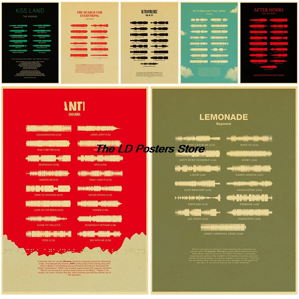 Audio Music Wallpaper - Music Album Audio Kraft Paper Print