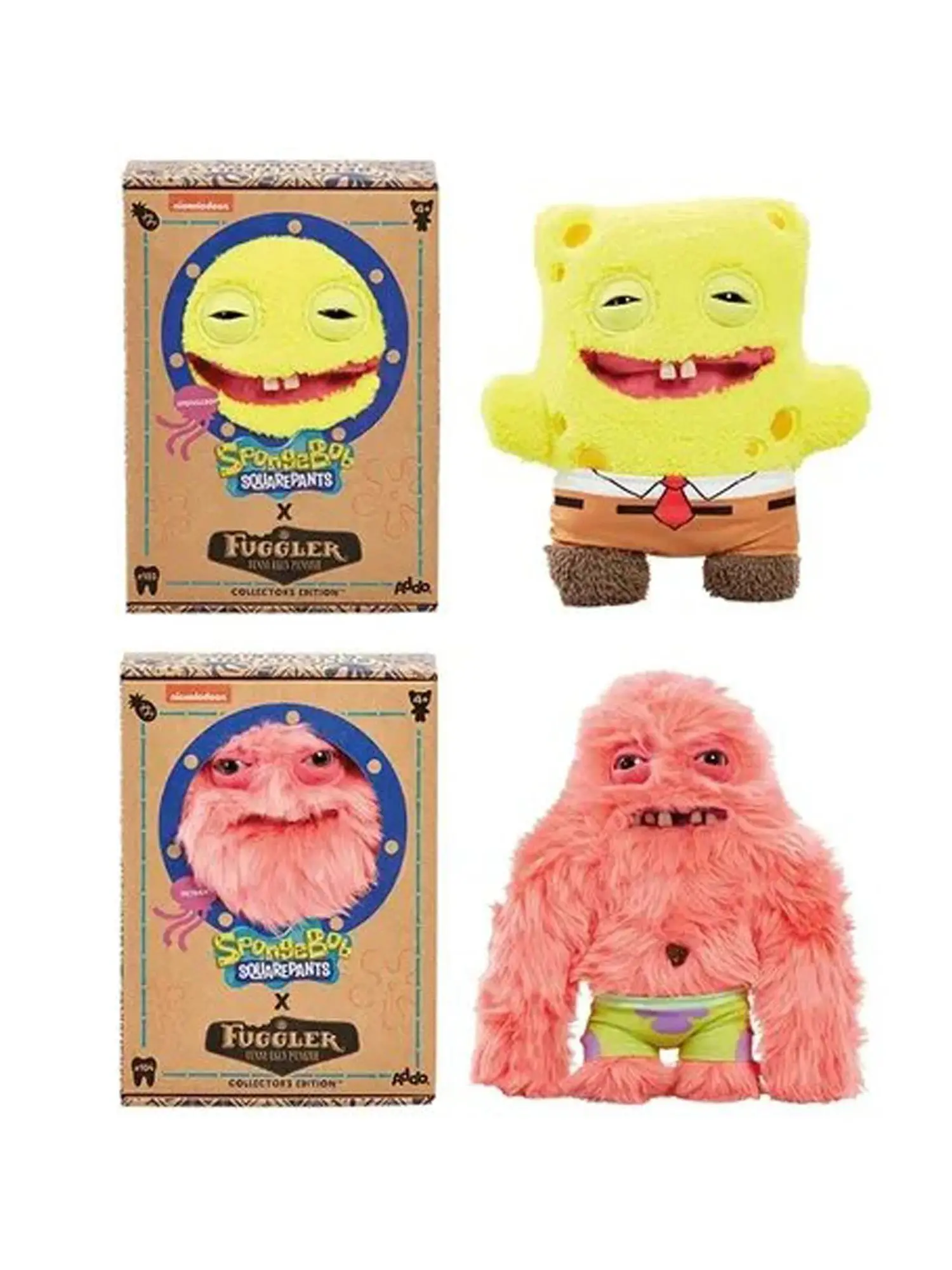 Original Fuggler Patrick Star‌ Plush Toys Ugly Monster Spongebob Squarepants Ugly Tooth Monster Stuffed Plushies Anime 22cm Gift