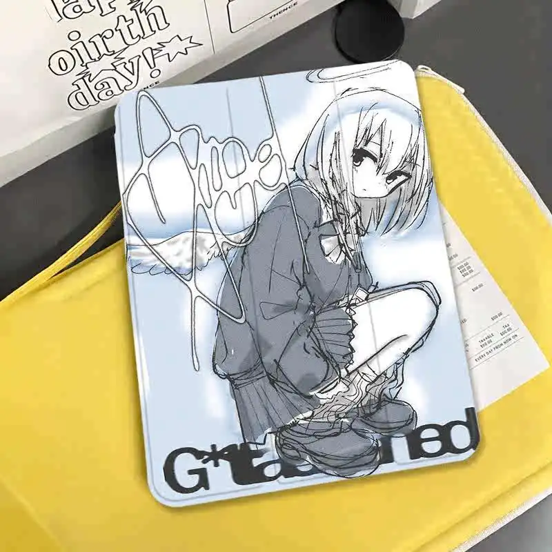 

Чехол Y2K Niche Anime Girl для iPad Air 11, 10-го, 11-го поколений, A16, 9-го поколения, iPad Pro 11, 4, 5, 10.9, 12.9 дюймов, M2, M3, M4, Mini 7 с держателем для Apple Pencil