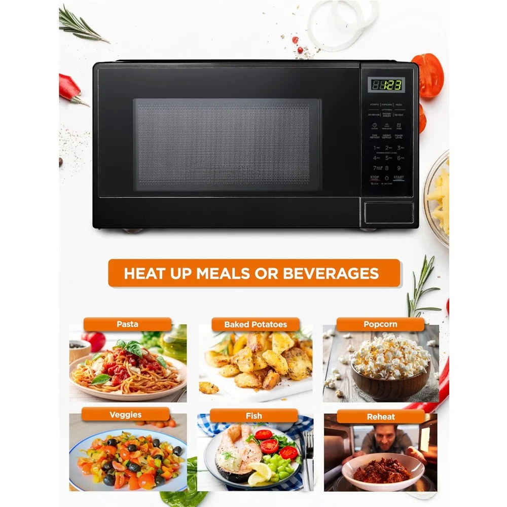 Oven Microwave dengan kabinet hitam, 1.1 kaki kubik Oven Microwave, Desktop Microwave Oven