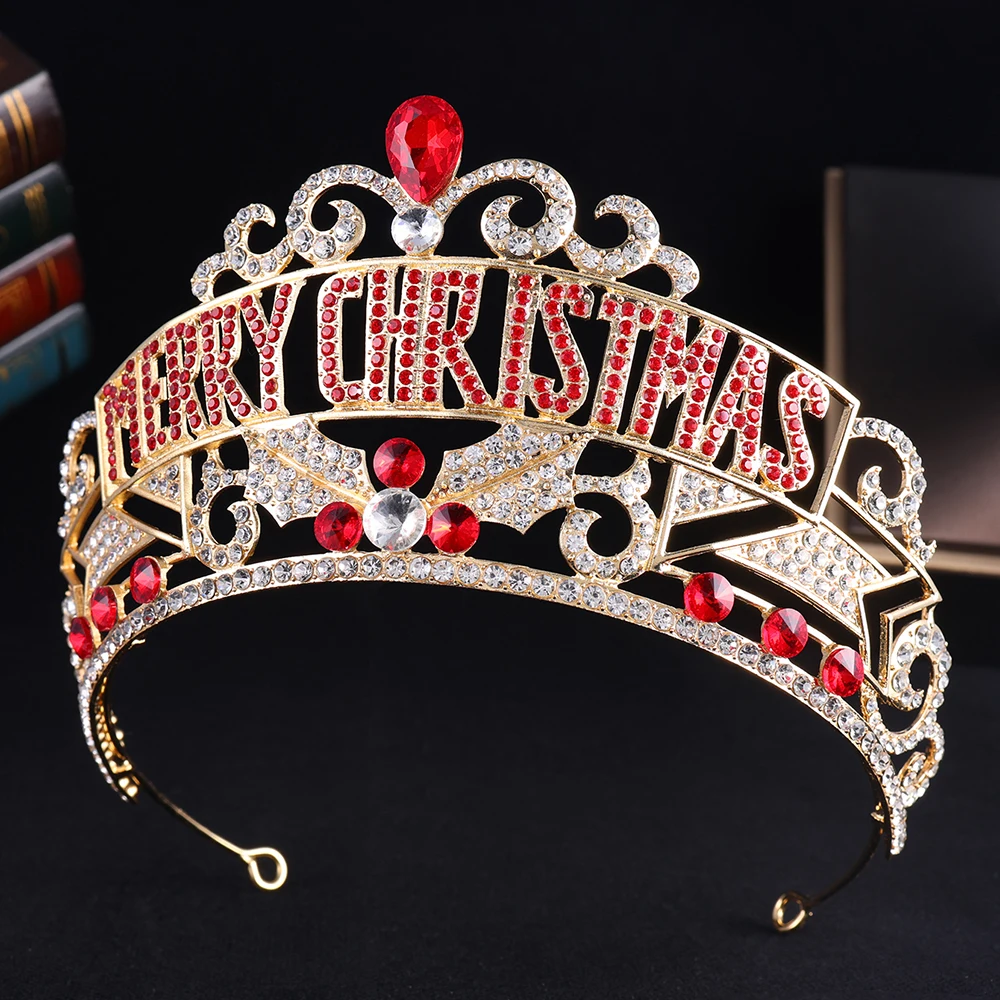 Fashion Christmas Party Crown Crystal Crown Metal Alloy Bridal Wedding Tiara For Party Jewelry Hair Accessories High Quality