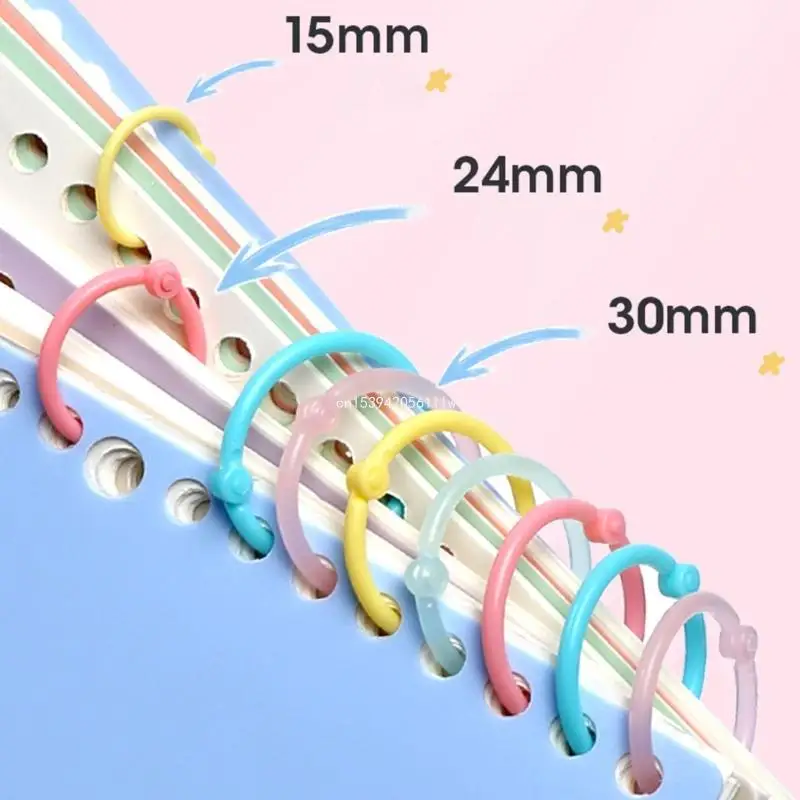 Losbladige bindmiddelringen voor sleutelhangers, kaartringen, clipringen voor boekringen, school, thuis of op kantoor Flexibele