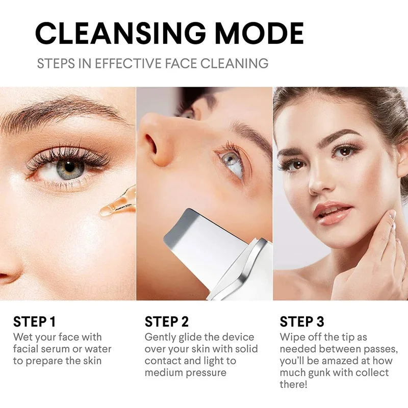 Skrobak do twarzy głębokie oczyszczanie wibracyjny masażer do twarzy szpatułka do peelingu usuwania zaskórników pielęgnacja porów