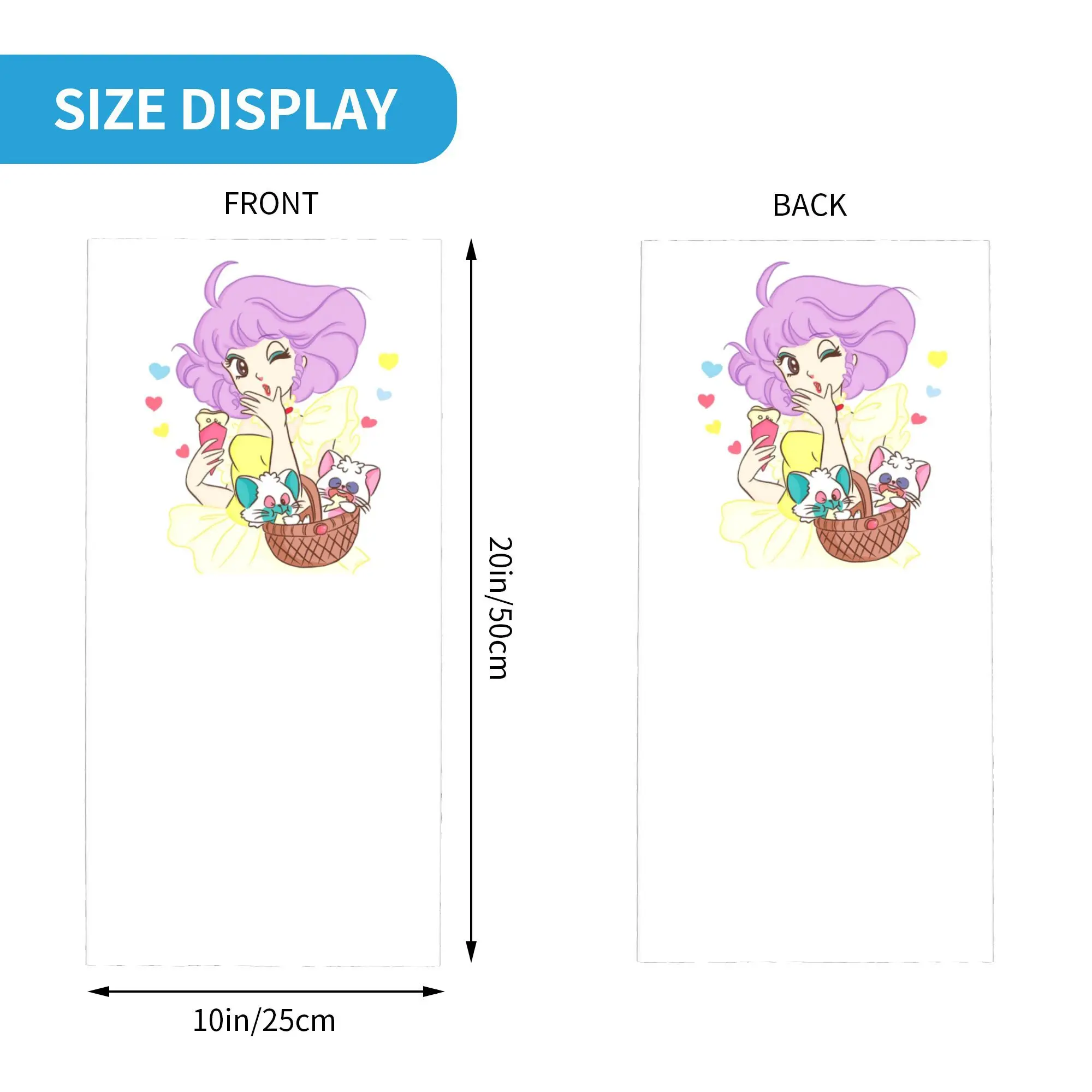 Shojo ídolo cremoso mami bandana pescoço gaiter impresso lenço facial multifuncional ciclismo cachecol equitação para homens mulheres adulto à prova de vento