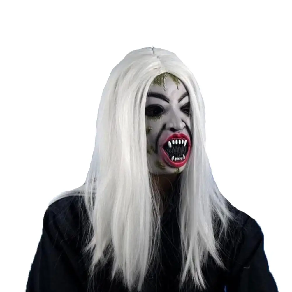 

Halloween White Long Straight For Halloween Cosplay