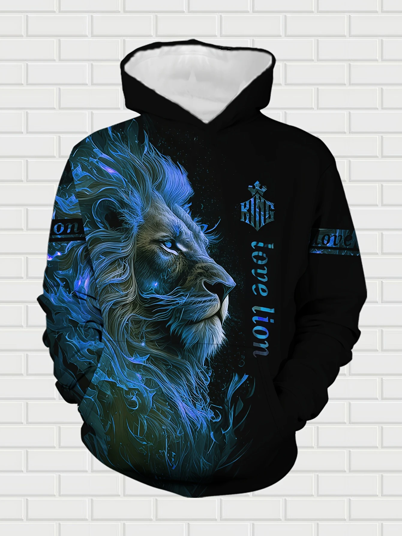 جديد وصول عارضة الشتاء الخريف الأسد نمط 3D مطبوعة هوديي وسراويل مجموعة رياضية 2 قطعة مجموعة ملابس رياضية الرجال الملابس البدلة #4