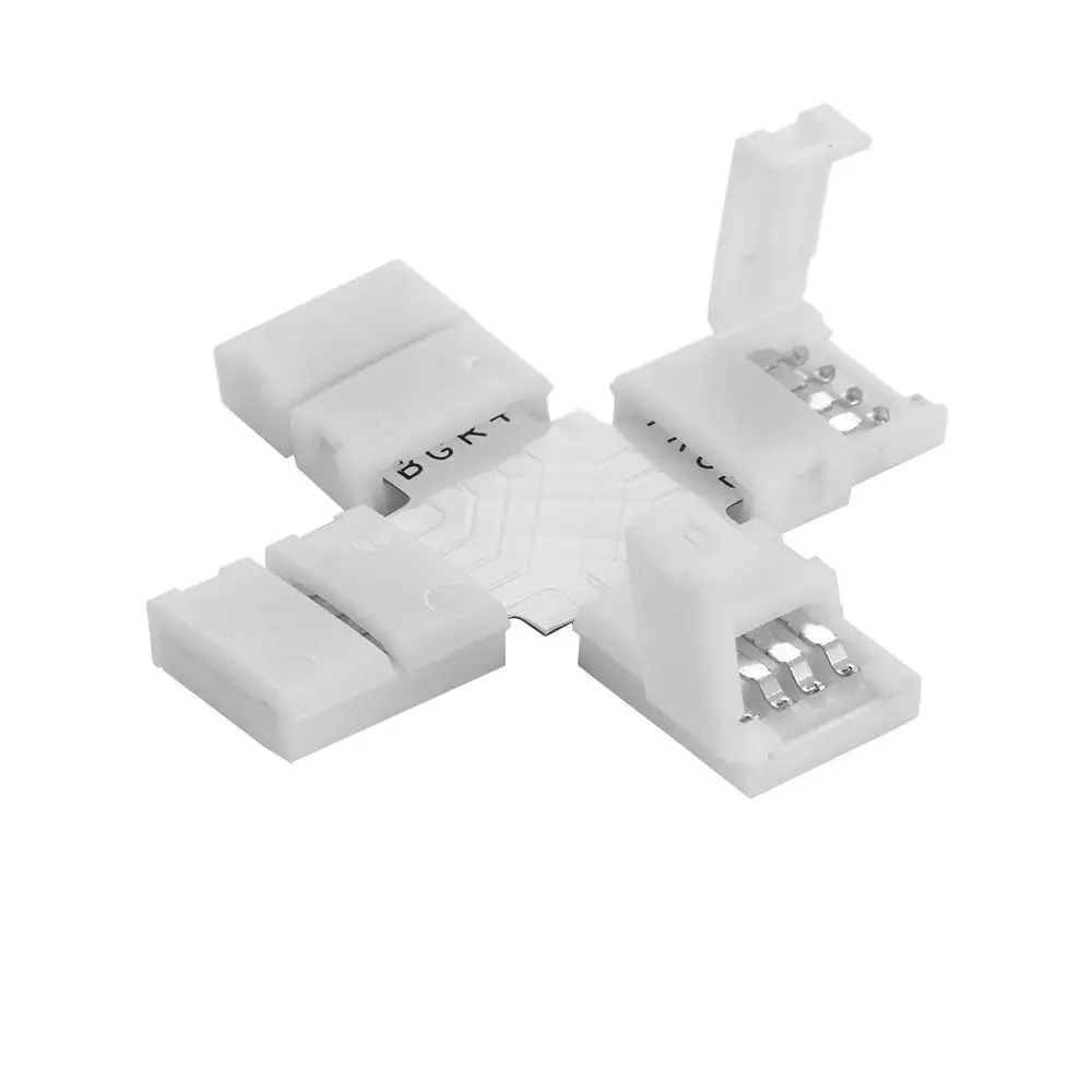 1/5/10PCS New Solderless Clip-on Coupler PCB 10mm LED Strip Connector 4Pin