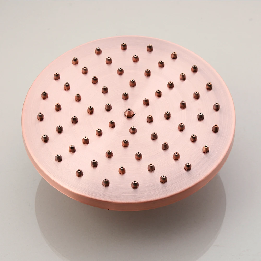 8 Inch Rainfall Round Shower Head 3 Ways Shower Faucet Set W/ Hand And Bathtub Tap Antique Copper Shower System