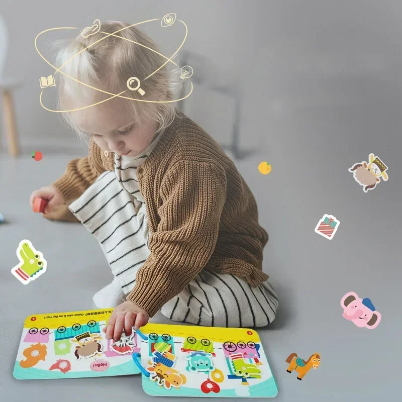 Kid Quiet Busy Book Montessori Baby Educational Toy Pasture Friut Animal Sorting Match Game Baby Sticker Toy for Child Book Gift