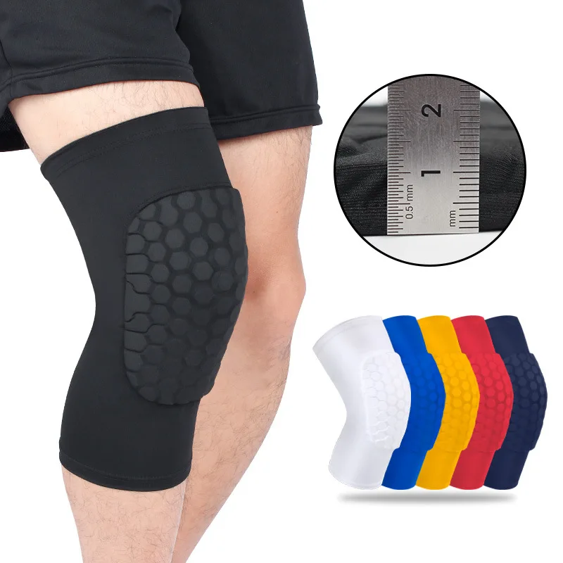 Honeycomb Sports Knee Pads Collision Prevention Elastic Force Patella Protect Outdoor Basketball Football Legging Sporting Goods