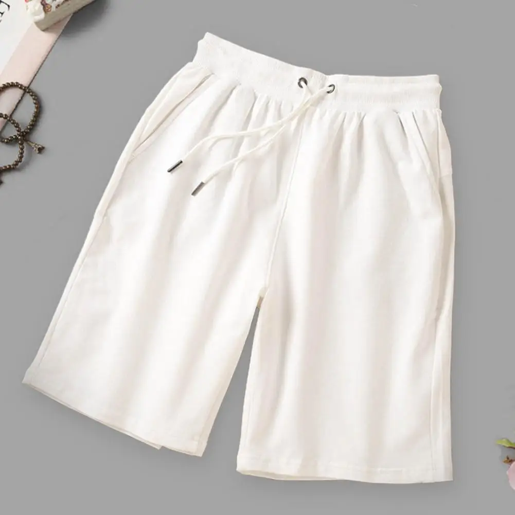 Summer New Men Sports Shorts Cotton Soft Men Drawstring Waist Loose Solid Color Breathable Quick Dry Casual Summer Shorts Pants