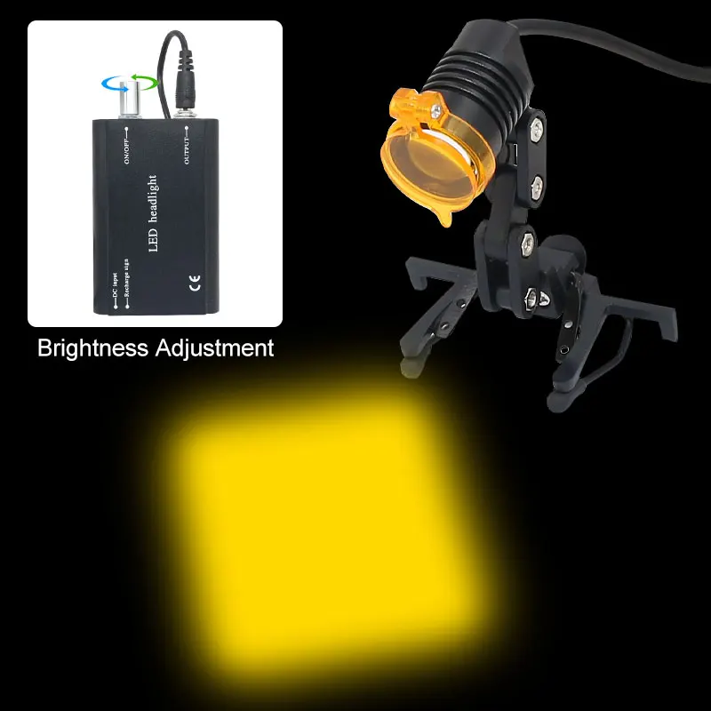 Lampada frontale a LED dentale per dentista di lenti dentali con filtro giallo Clip per occhiali lampada ricaricabile luminosità regolabile