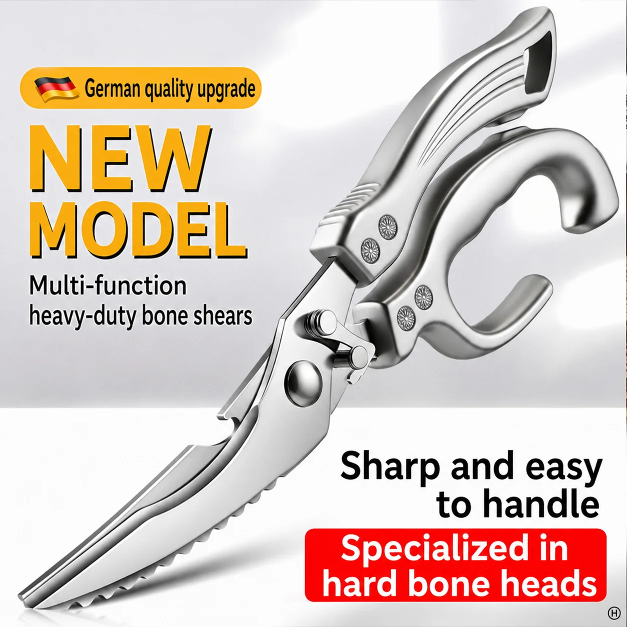 German Commercial Strength Chicken Bone Clippers Kitchen Scissors for Home Use Duck Goose Bone Cutting Food Shears Fish Killing