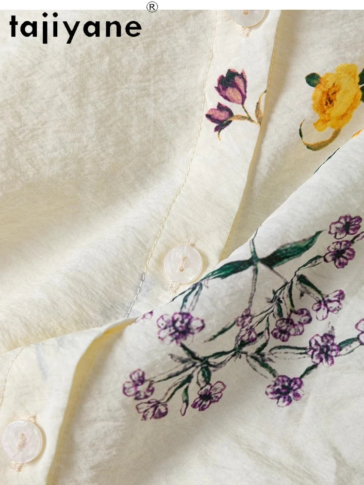 TAJIYANE 76 % Natürliche Maulbeerseide Hemd Frau Neuheiten 2025 Kurzarm Bluse Trockene Seide Sommer Tops Damen Kleidung Camisas
