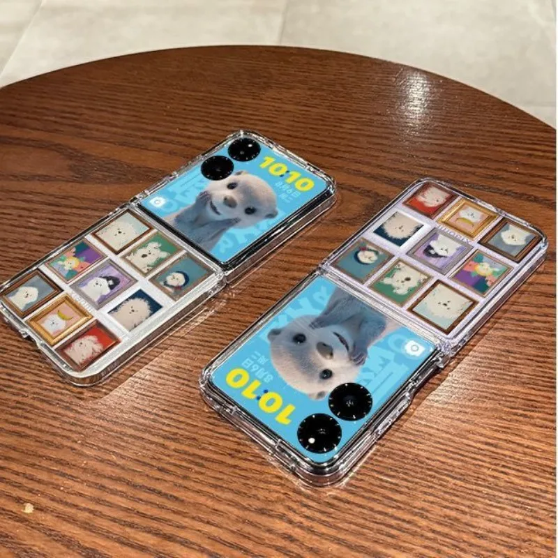 Fundas Oil Painting Dog Phone Case For Samsung Galaxy Z Flip 7 6 ZFlip5 5G Transaprent Clear Covers For Samsung ZFlip4 Z Flip 3 - náhled 6