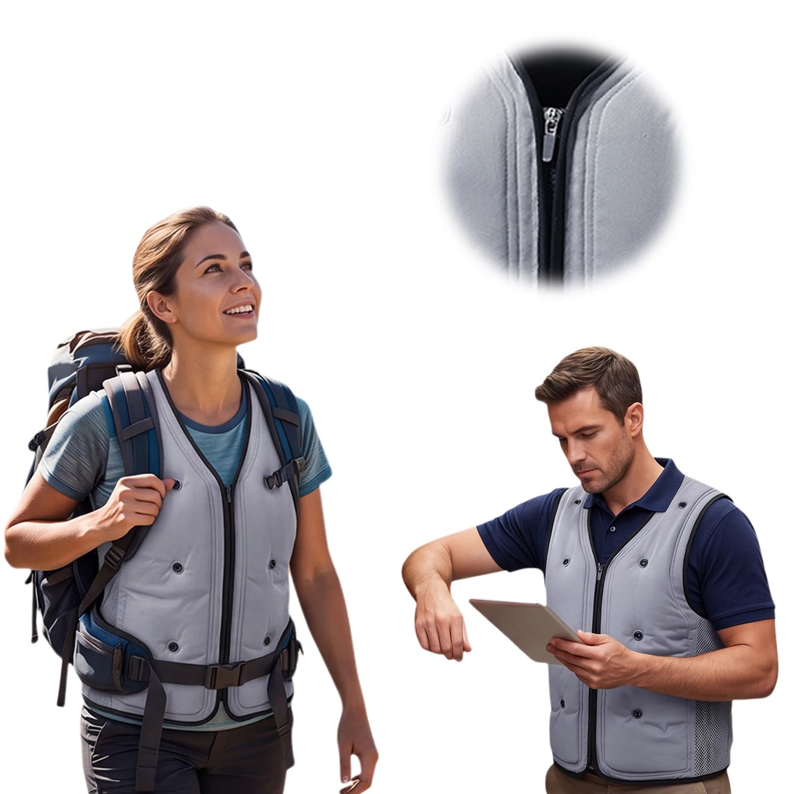 Evaporative Cooling Vest Reusable Outdoor Heat Relief Work Vest Breathable Evaporative Ice Pack Jacket For Men