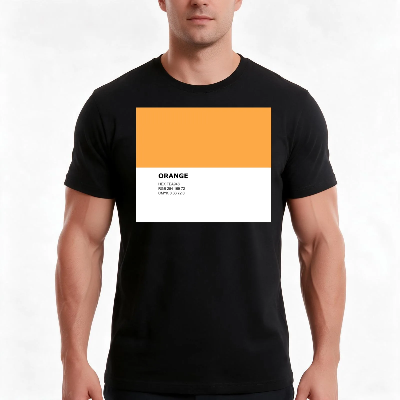 Orange - Romantic Orange - Color Pantone Colour Design T-Shirt Summer Casual Cotton Tee Oversized Streetwear Tops 100% Cotton