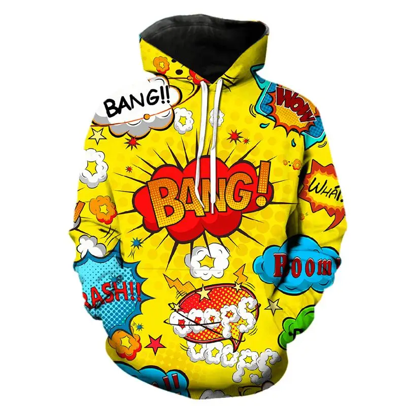 Men's Fashion Vintage Long Sleeves Hoodie Cartoon Pattern Street Social Casual Y2k Oversized Luxury Factory Harajuku Clothes