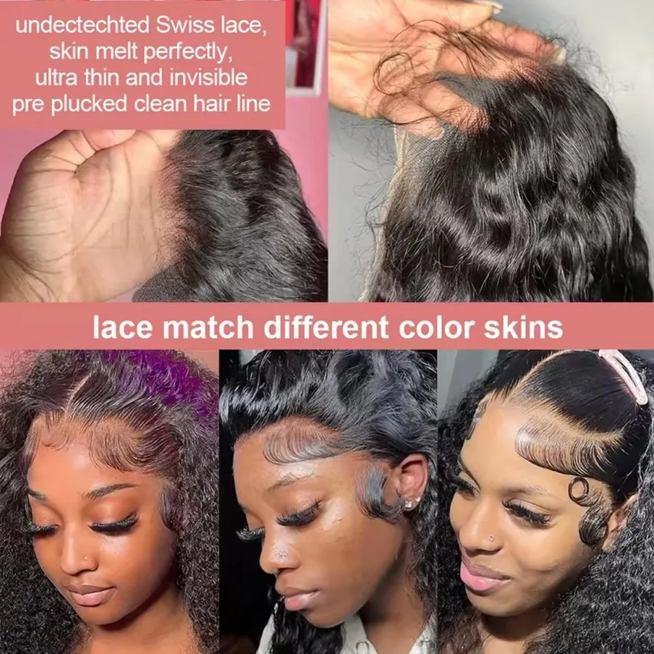 40 بوصة موجة عميقة 13X6 Hd الدانتيل الباروكة الأمامية 250 الكثافة قبل قطعها خصلات الشعر المستعار البرازيلي موجة المياه مجعد 100% الشعر البشري للنساء