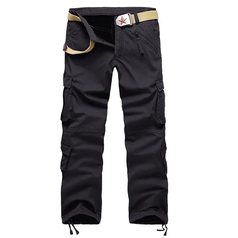 Men Thickened and Fleece-lined Casual Cotton Pants with Multiple Pockets for Winter, Outdoor Work Pants From Europe and America.