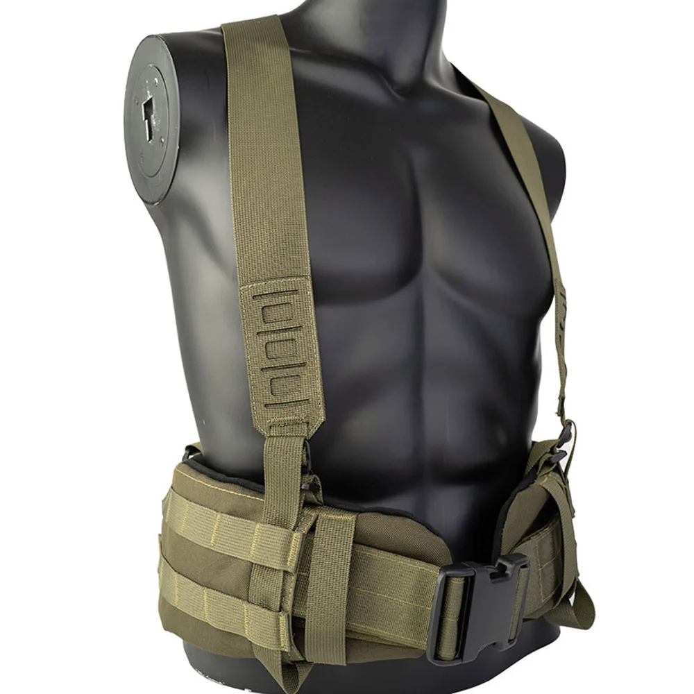 Tactical Molle Shoulder Strap Heavy Duty Waist Belt Y-Type Suspenders Waist Seal Strap Braces Function Harness