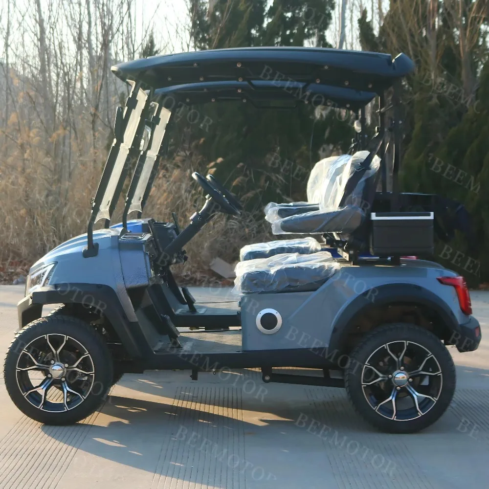 Electric Aluminum & Metal Body High-Speed 48V Lithium Battery Golf Cart with Tail Caddie Customizable Color 90km Range