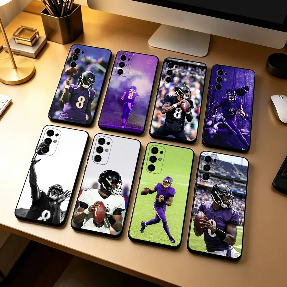 Lamar Jackson American Football 8  Phone Case For Samsung S25,S24,S21,S22,S23,S30,Ultra,S20,Plus,Fe,Soft Silicone Black Cover