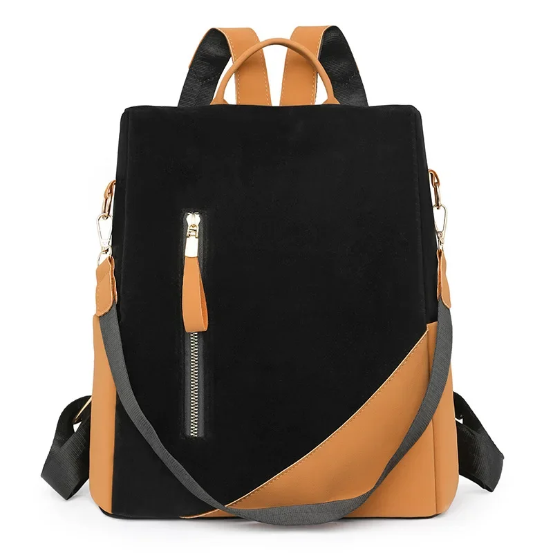 

Large Capacity Anti-Theft Backpack for Travel Commuting Vintage Casual Rucksack with Stylish Patchwork Design