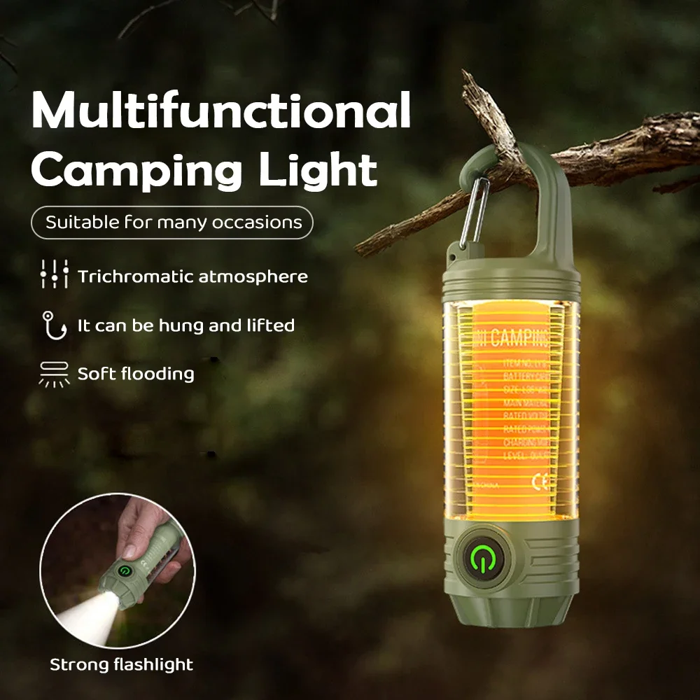 

LCS LED Camping Lamp with 5 Brightness Emergency Light Portable Waterproof Camping Light Rechargeable for Blackout Hiking