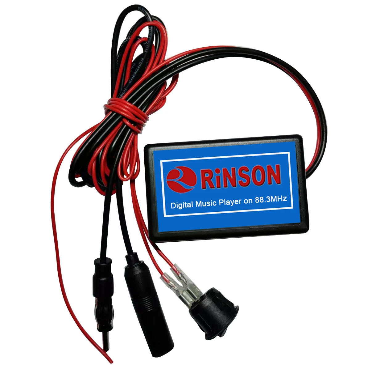 

Wired FM Bypass Modulator Wired With Bluetooth input Music with switch button