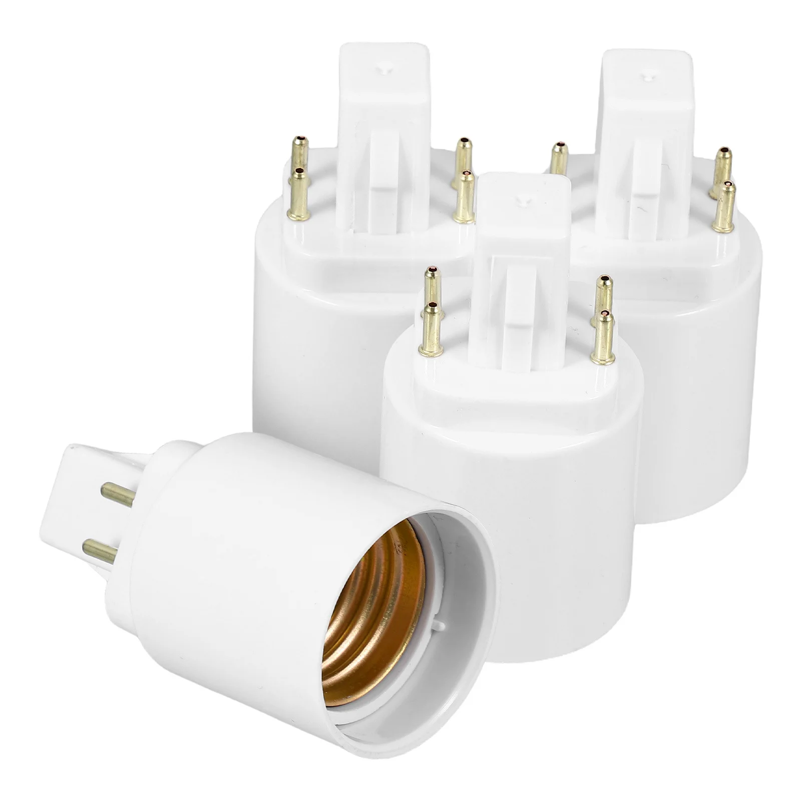 

4Pcs Lamp Holder Adapter G24q to E27 Base Converter Heat Resistant Pbt Socket Bulb Base Converter for Office Home Shop