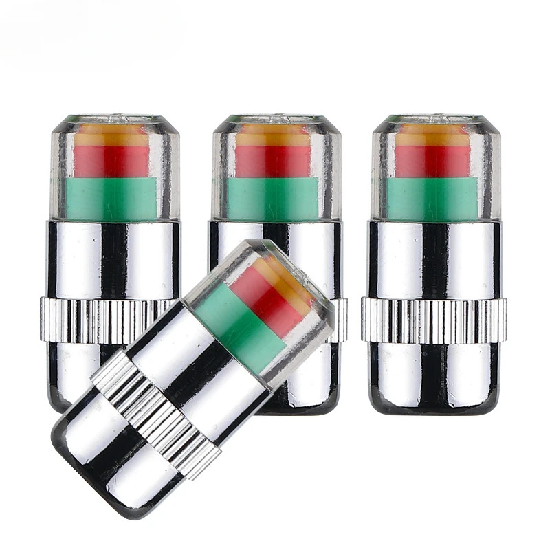 

4pcs/lot 2.0/2.2/2.4 Bar 30/32 PSI Tire Pressure Monitor Pressure Gauge Cap Sensor Indicator Alert Monitoring Tools Kit