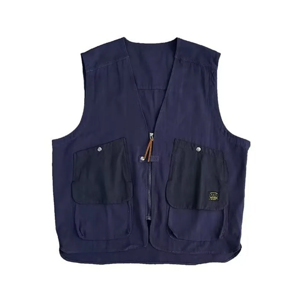 

Повседневный рабочий жилет с V-образным вырезом, свободного кроя, с множеством карманов, безрукавка для женщин