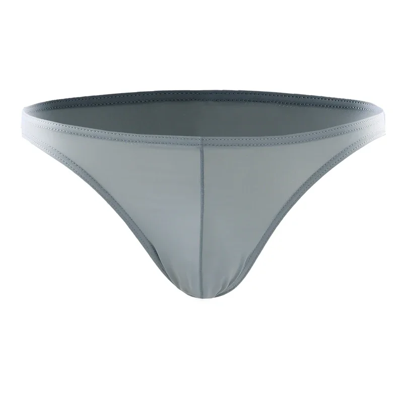 Summer Men's Breathable Ice Silk Underwear - Thin Style, Sexy Low-Waist Tight Fit, Seamless Small Triangle Bottom