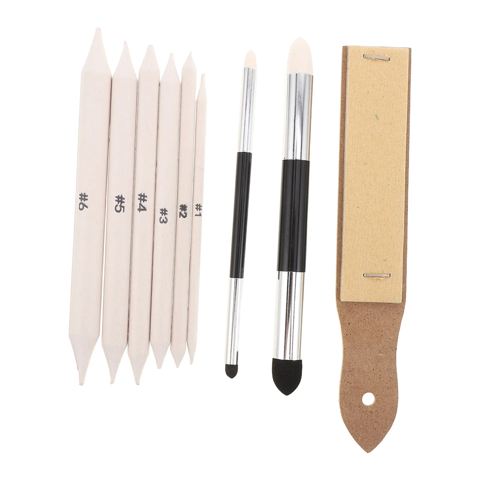 1Set Paper Blending Stumps Set Art Tortillon Drawing Tool Kit Sandpaper Pad Sketch Eraser Pencil Blending Sponge for Beginner
