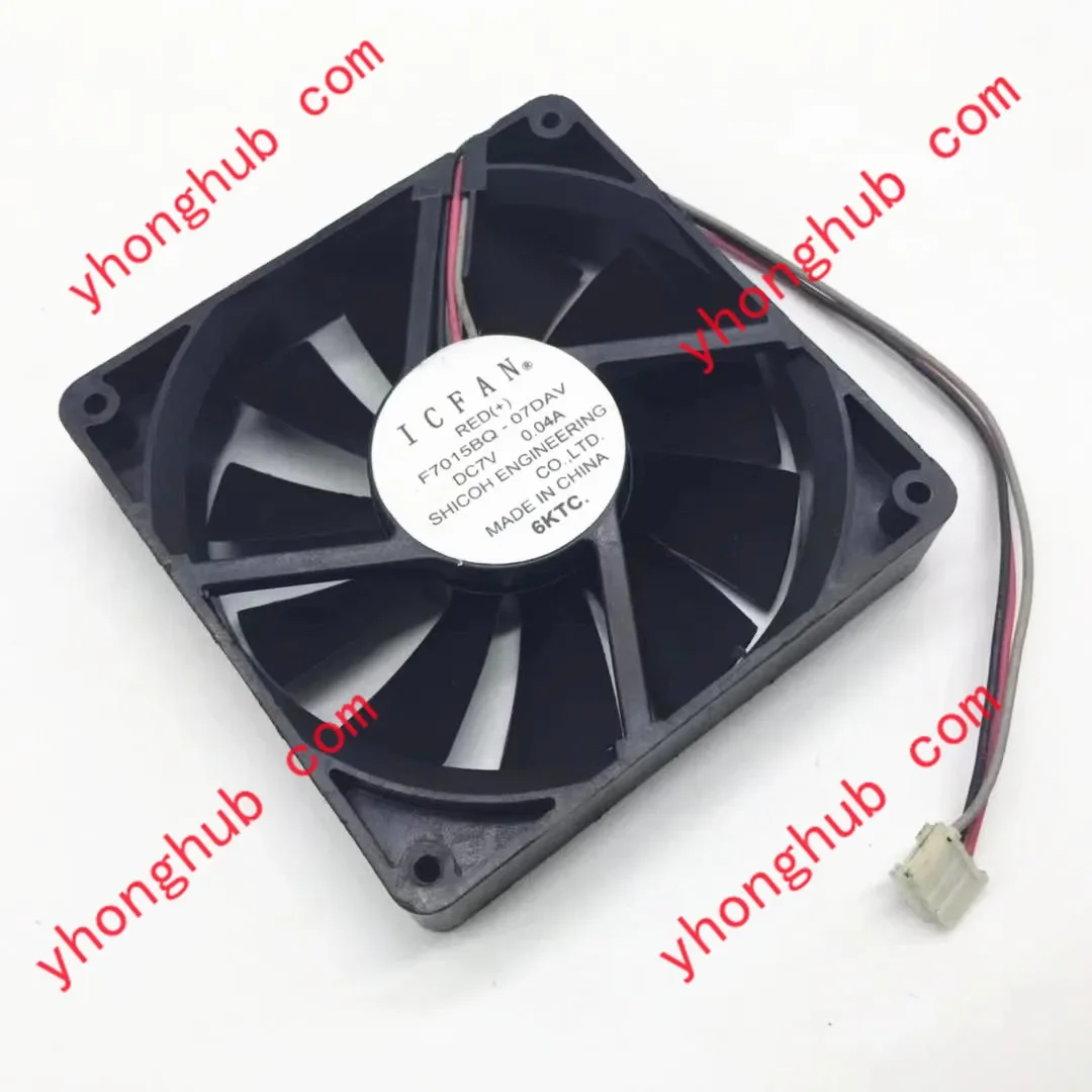 ICFAN F7015BQ-07DAV DC 7V 0.04A 3-Wire 70x70x15mm Server Cooling Fan