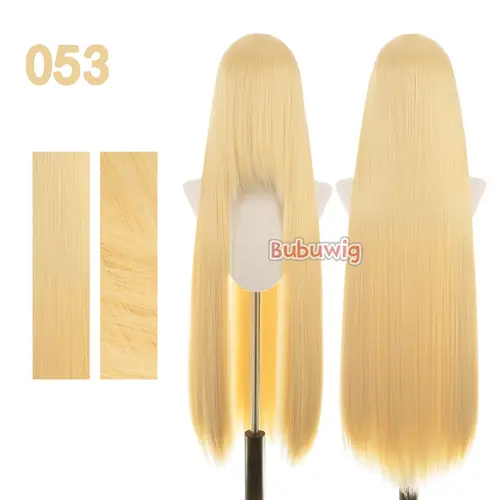 Bubuwig Synthetic Hair 100cm Long Straight Pure Color Cosplay Wigs Over 100 Colors Black White Red Blue Brown Wig Heat Resistant - Image 34