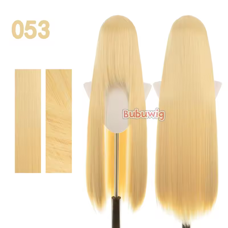 Bubuwig Synthetic Hair 100cm Long Straight Pure Color Cosplay Wigs Over 100 Colors Black White Red Blue Brown Wig Heat Resistant - Image 34