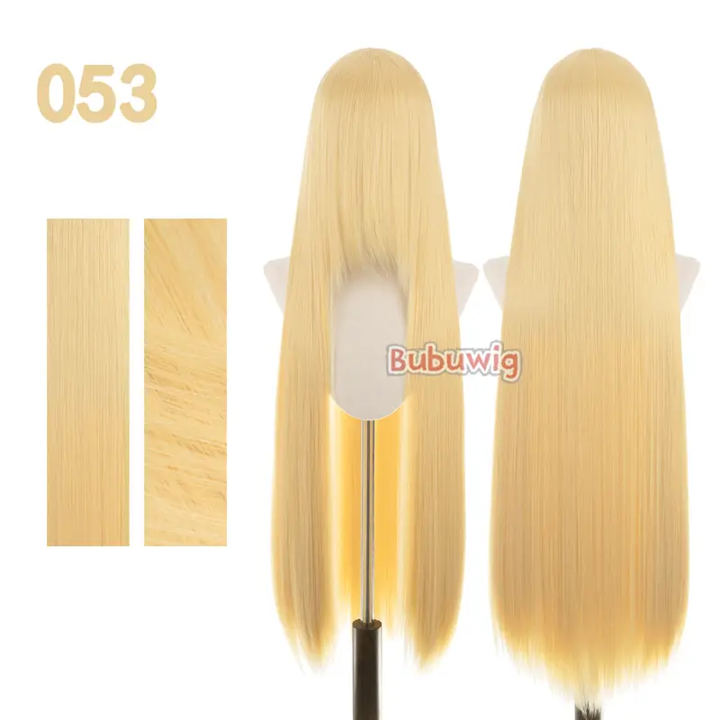 Bubuwig Synthetic Hair 100cm Long Straight Pure Color Cosplay Wigs Over 100 Colors Black White Red Blue Brown Wig Heat Resistant - Image 34