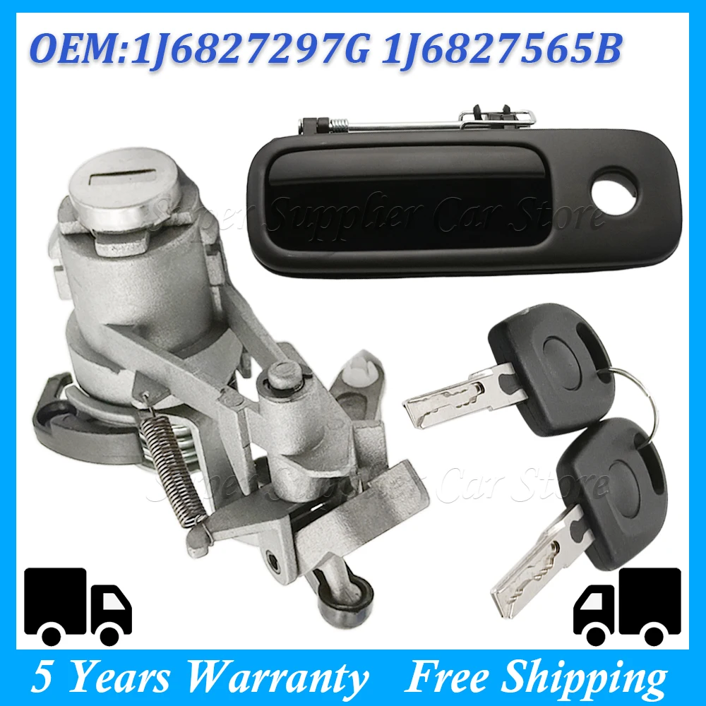 For VW GOLF Sharan T5 Caddy Polo Lupo Seat New Rear Tailgate Luggage Door Handle & Lock Key 1J6827297G 1J6827565B